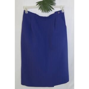 FASHION STAR Vintage Long Skirt Size 12 Lined Pleats Pockets Buttons Purple